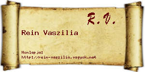 Rein Vaszilia névjegykártya